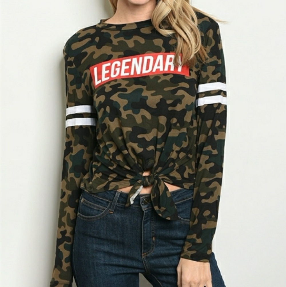 POPULAR BASICS Camo Graphic Long Sleeve Shirt